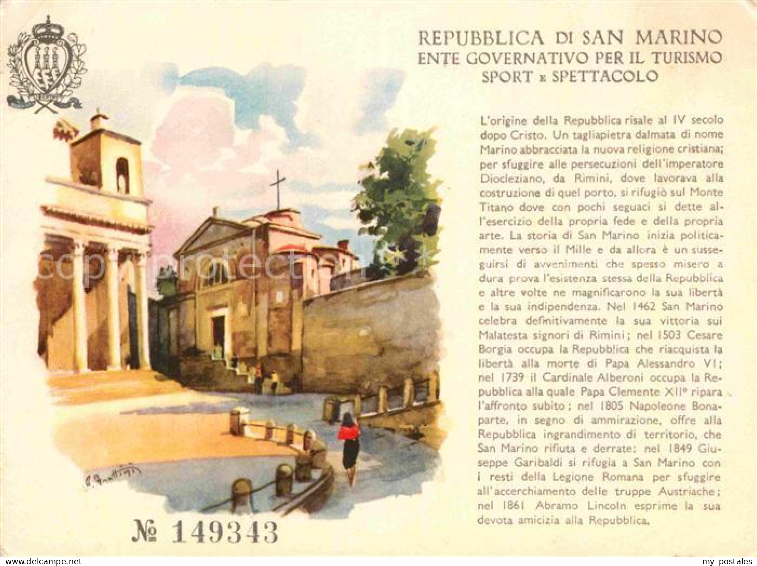 72877727 San Marino Repubblica Pilgerkarte San Marino Repubblica - Saint-Marin