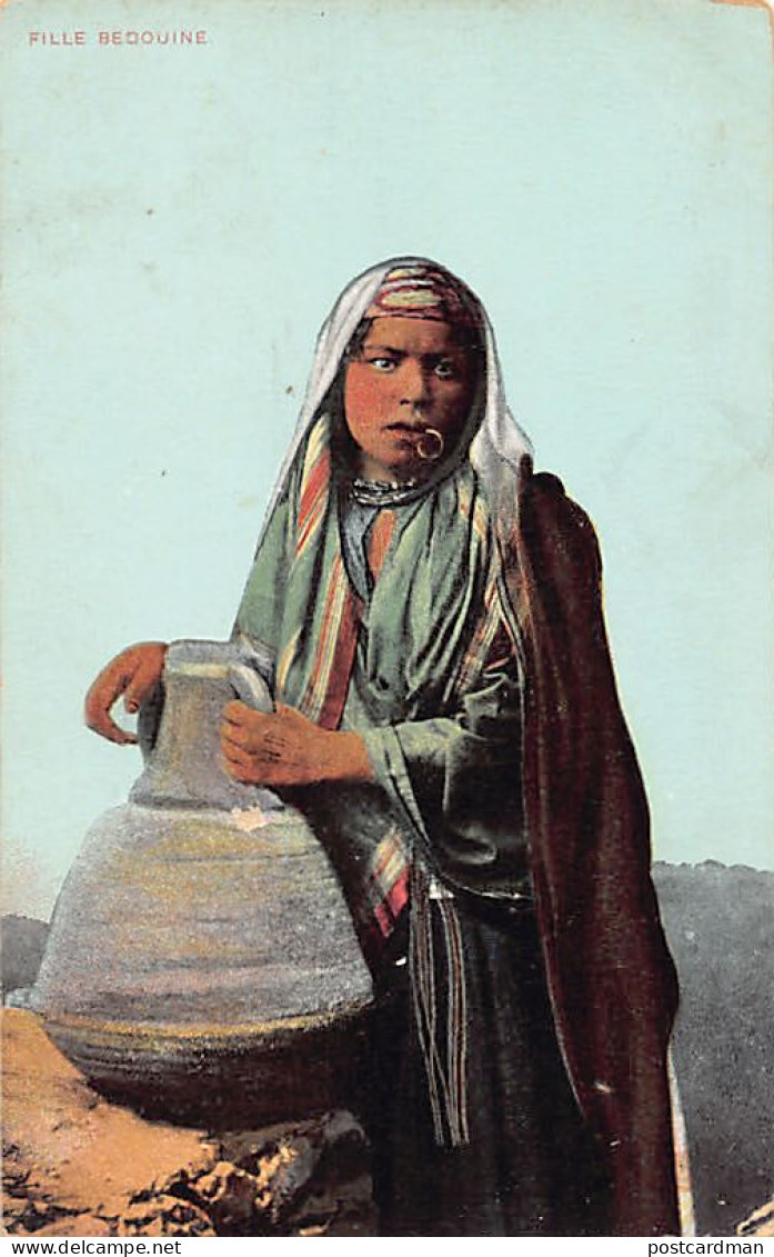 Egypt - Beduin Girl With A Water Jar And A Ring In Her Lips - Publ. Lichtenstern & Harari 62 - Autres & Non Classés