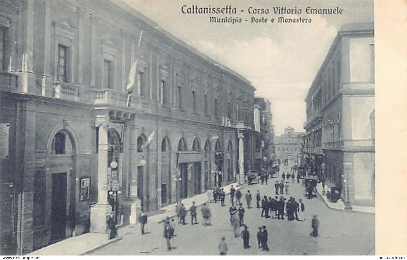 CALTANISSETTA - Corso Vittorio Emanuele - Municipio - Poste E Monastera - Caltanissetta