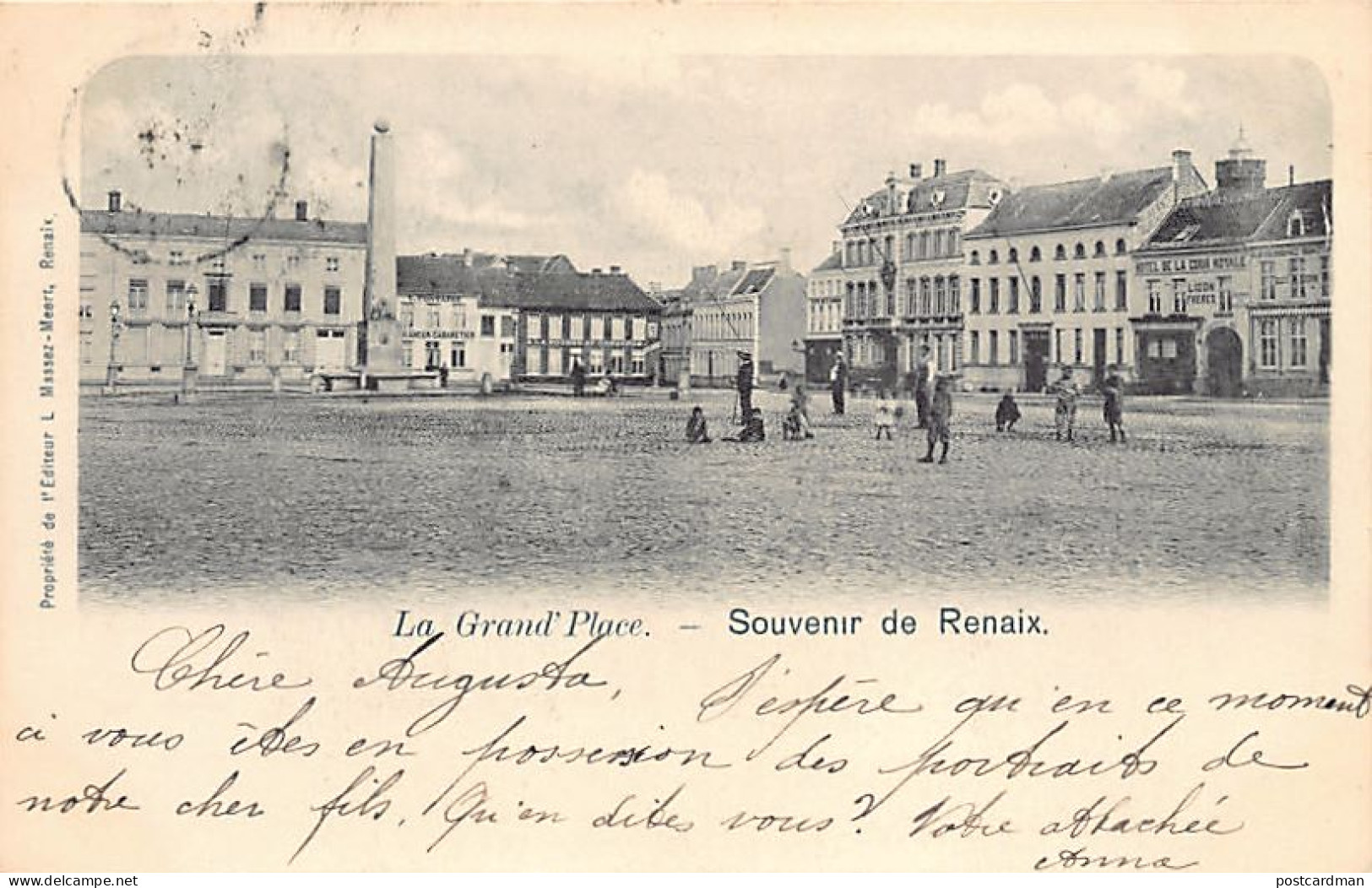 België - RONSE Renaix (W. Vl.) Het Centrale Plein - Hotel De La Cour Royale - Boulanger V. Fontaine - Ronse