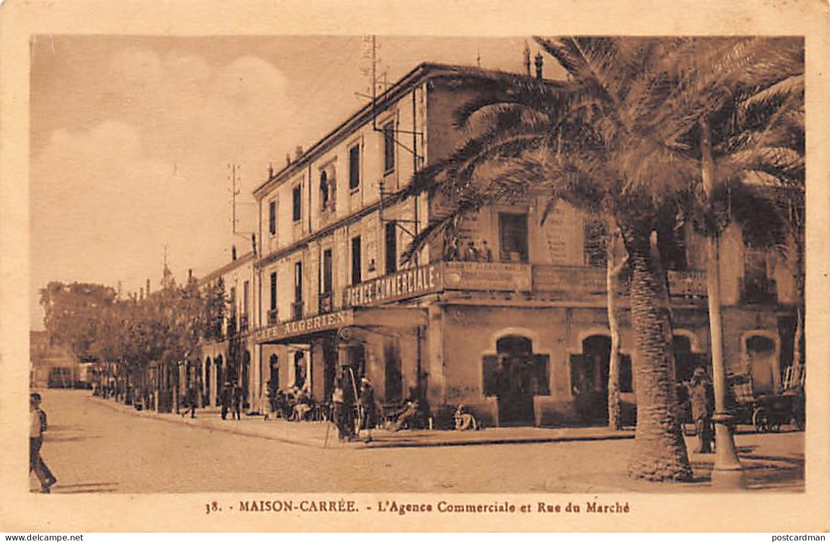 Algérie - MAISON-CARRÉE El Harrach - L'Agence Commerciale Et Rue Du Marché - Pompe à Essence - Café Algérien - Ed. Ets.  - Otros & Sin Clasificación