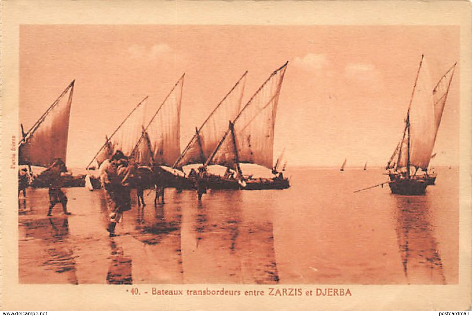 Tunisie - Bateaux Transbordeurs Entre Zarzis Et Djerba - Ed. Pavia Frères - Soler 40 - Tunisie