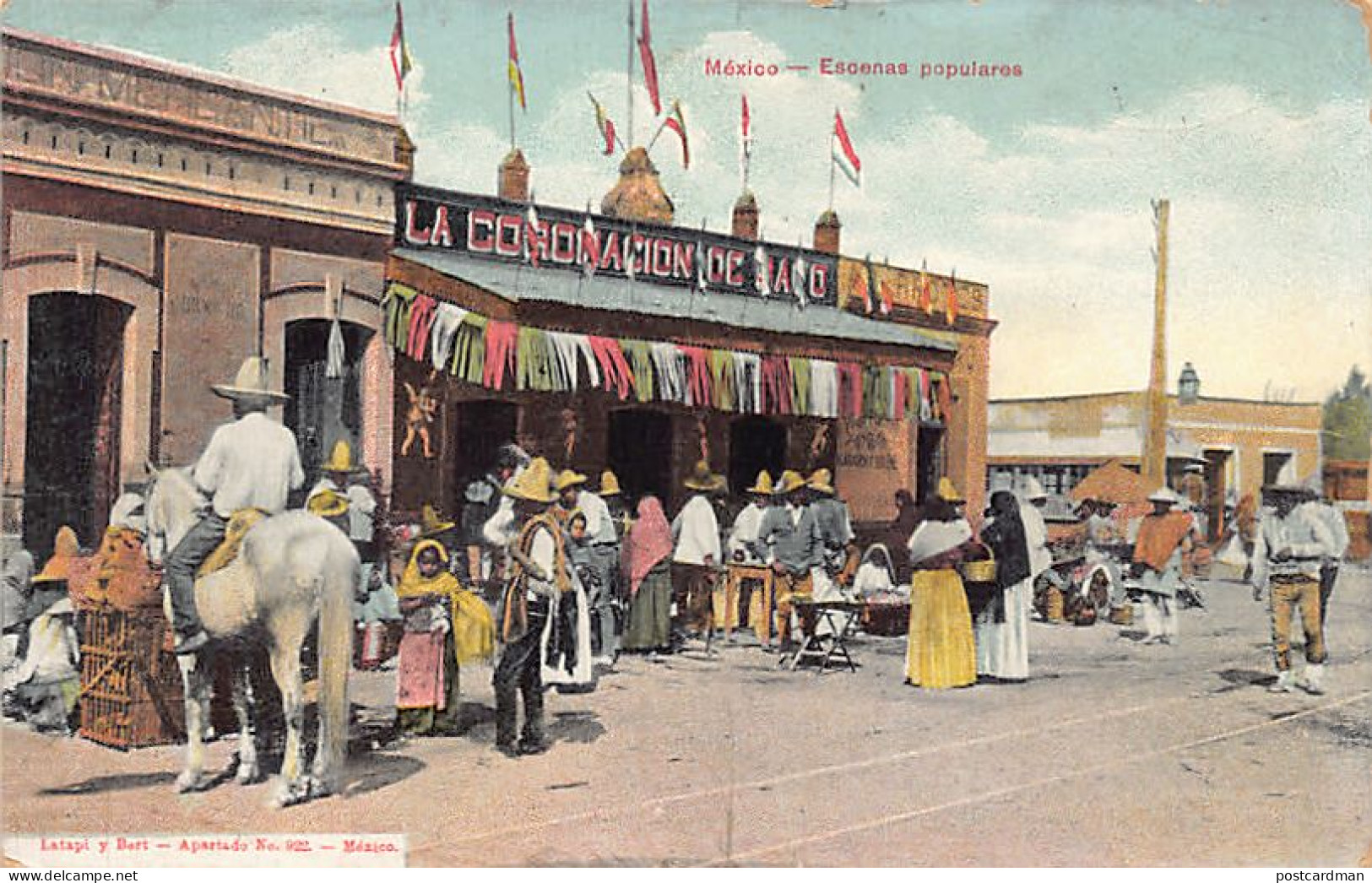 CIUDAD DE MÉXICO - Escenas Populares - La Coronación De Mayo - Ed. Latapi Y Bert - Messico