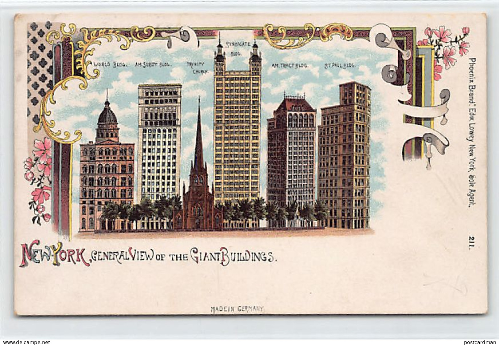 NEW YORK CITY - LITHO - General View Of The Giant Buildings - Publ. Edw. Lowey 211 - Andere & Zonder Classificatie