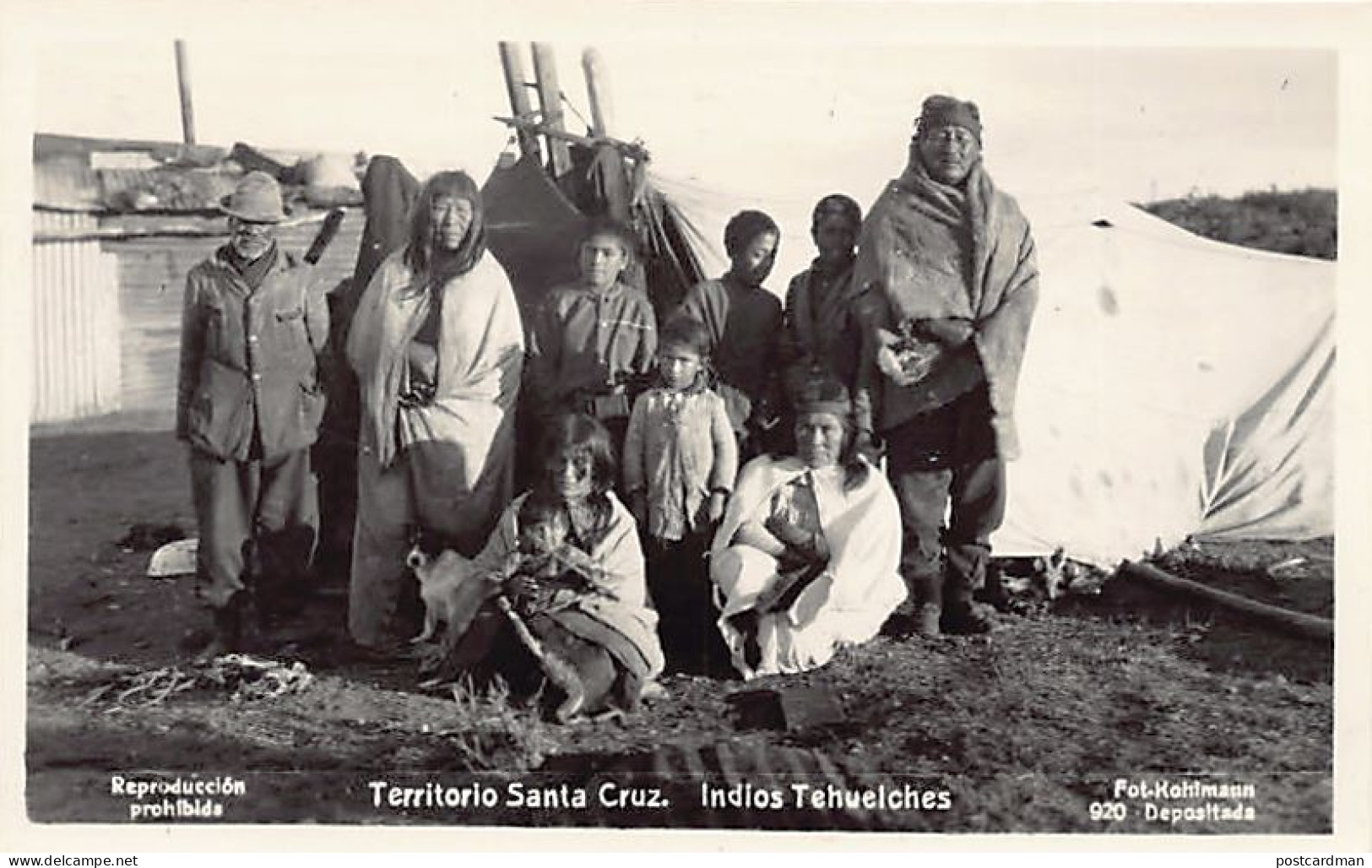 Argentina - Territorio Santa Cruz - Indios Tehuelches - POSTAL FOTO - Ed. Kohlmann 920 - Argentina