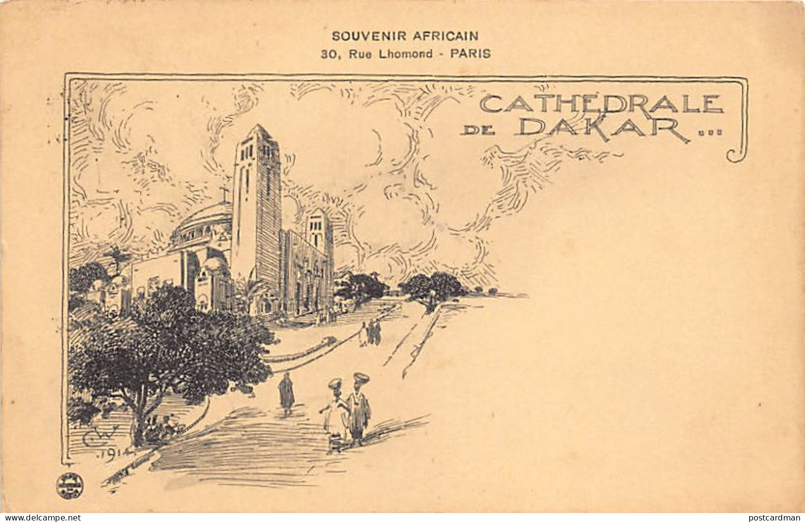 Sénégal - Cathédrale De Dakar En 1914 - Ed. Souvenir Africain - Sénégal