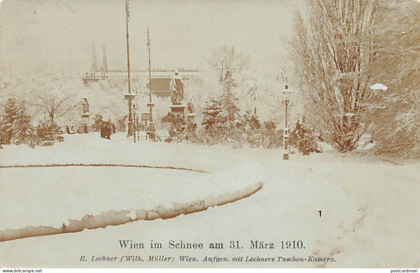 Österreich - WIEN IM SCHNEE Am 31 März 1910 - FOTOKARTE R. Lechner - Otros & Sin Clasificación