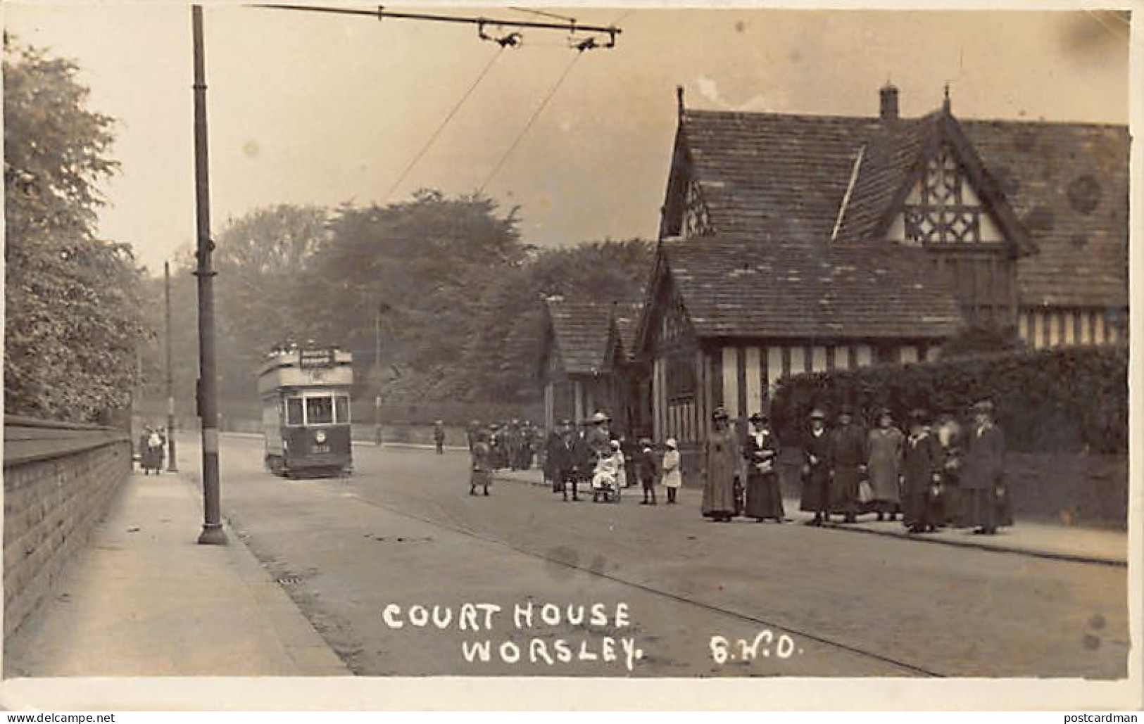 England - WORSLEY (Lancs) Court House - Tram 219 - REAL PHOTO - Autres & Non Classés