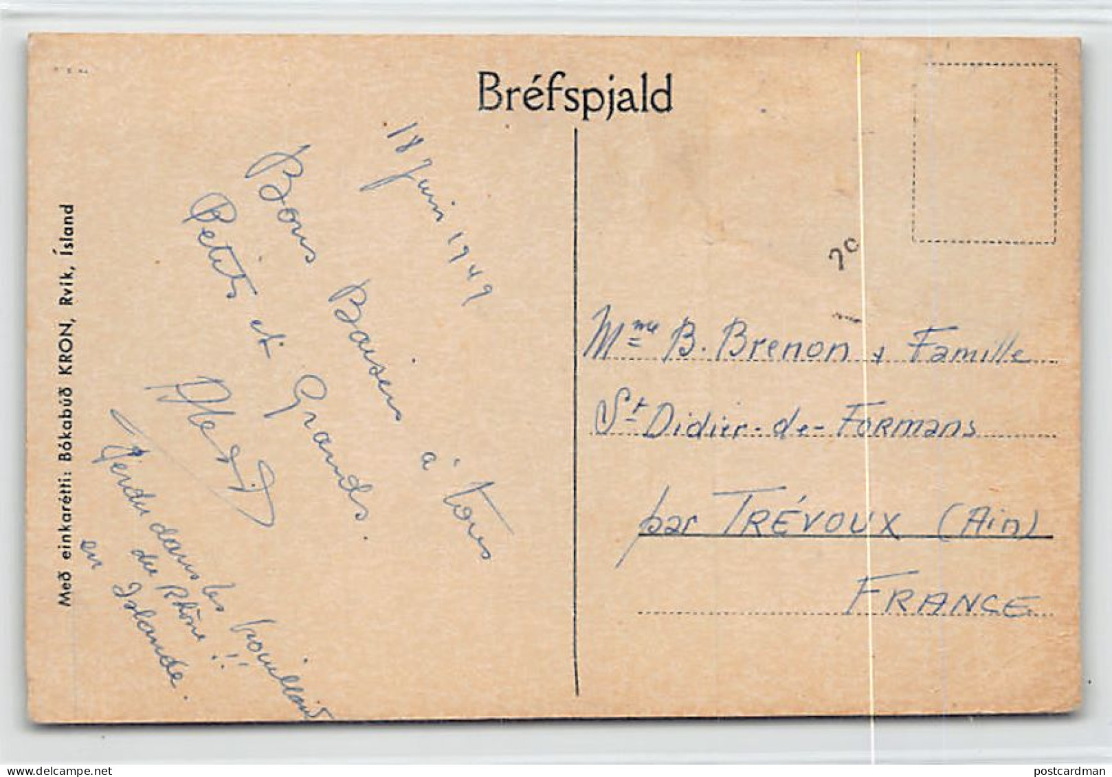 Iceland - Fra Snæfellsnesi - SEE SCANS FOR CONDITION - Publ. Kron  - Islandia