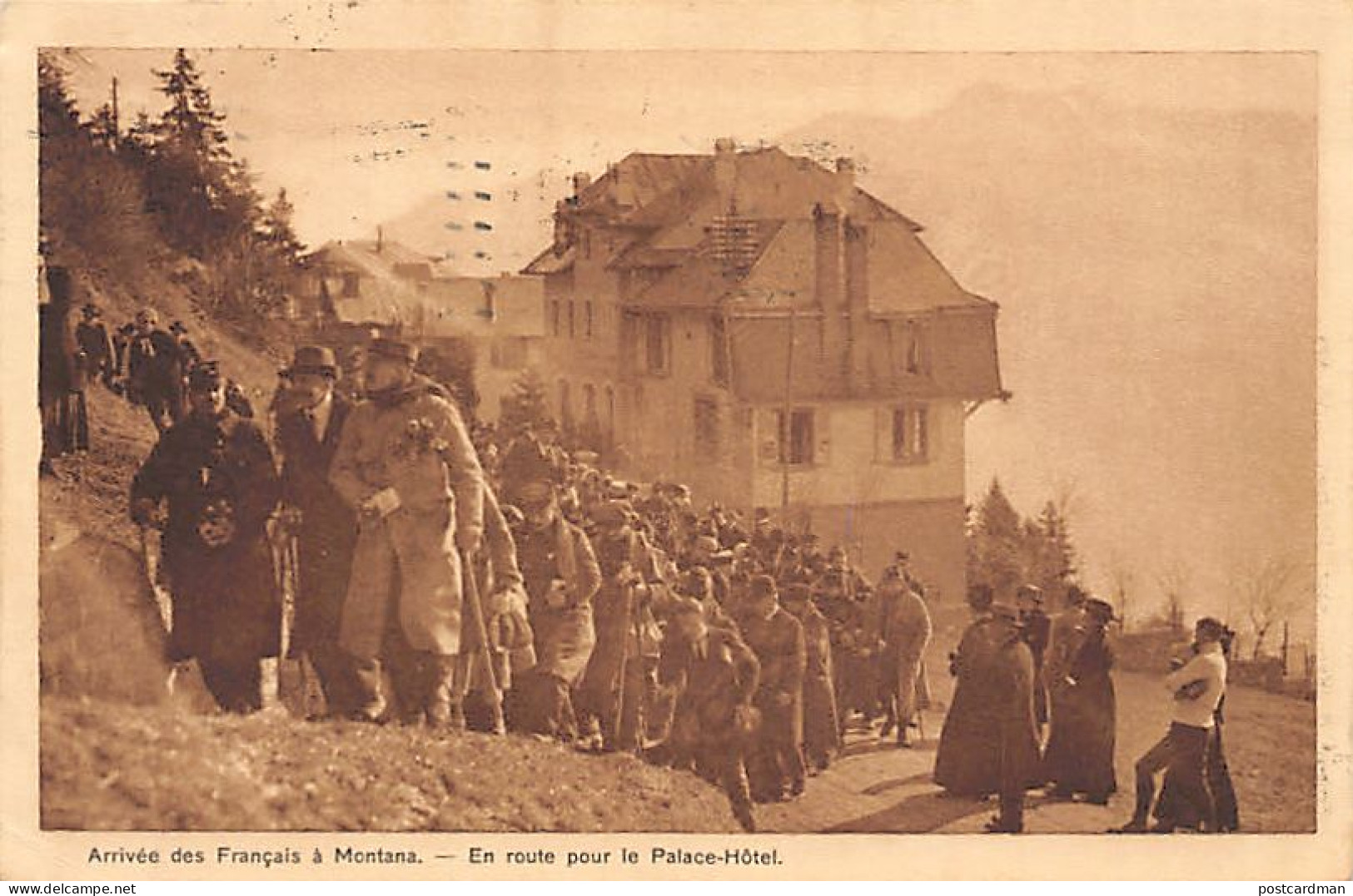 CRANS (VD) Arrivée Des Français à Montana - En Route Pour Le Palace Hôtel - Ed. G. Werro 924 - Crans