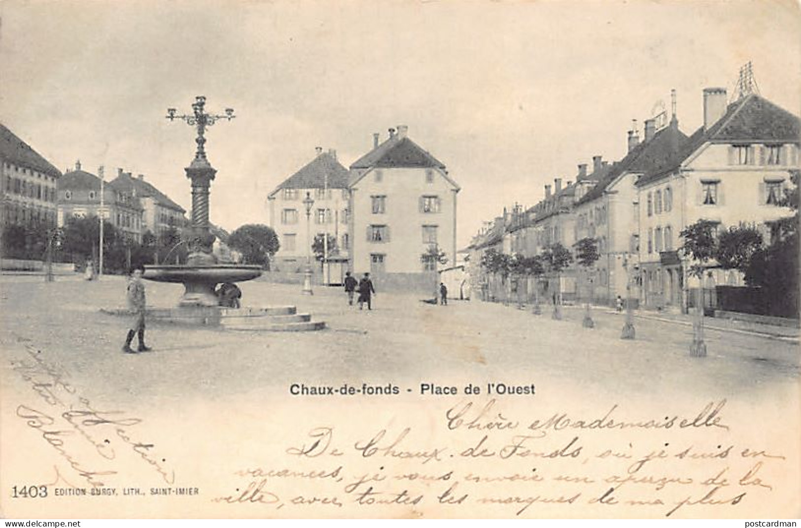 LA CHAUX-DE FONDS (NE) Place Del'Ouest - Ed. Burgy 1403 - La Chaux-de-Fonds