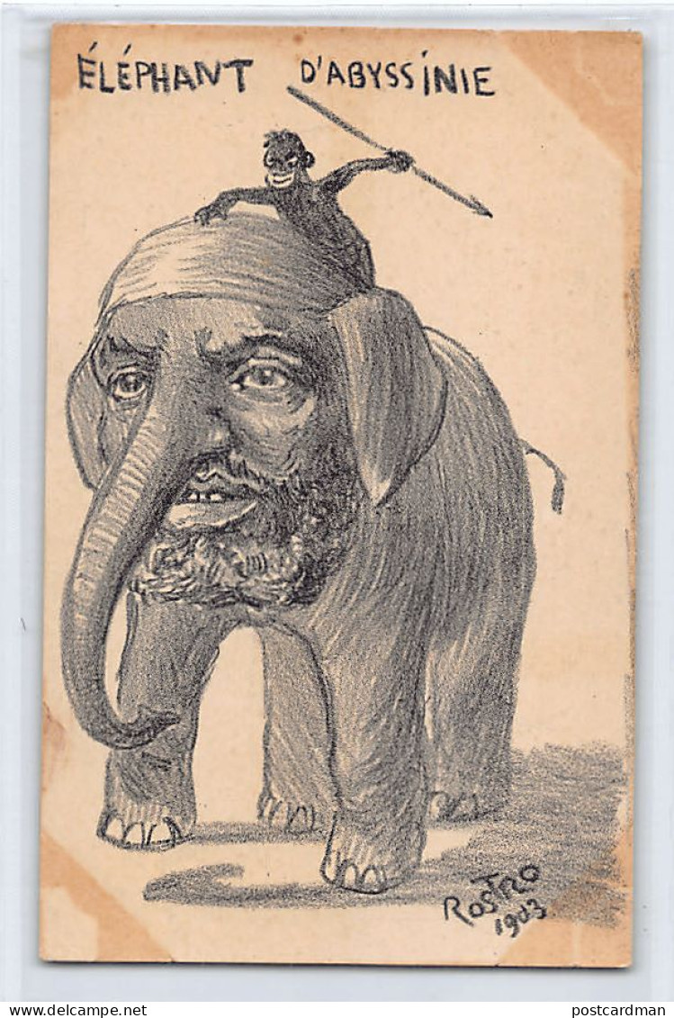 Ethiopia - Elephant Of Abyssinia - Caricature Of Emperor Menelik By Rostro In 1903 - Publ. Unknown  - Äthiopien