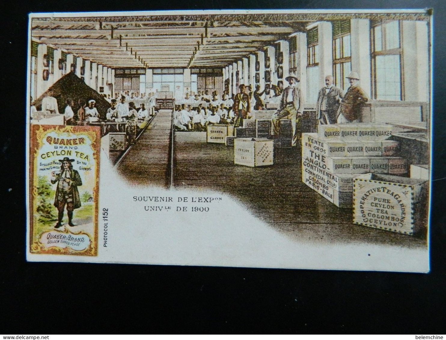 PARIS                 SOUVENIR DE L'EXPOSITION UNIVERSELLE DE 1900             QUAKER CEYLON TEA          Carte Rare - Expositions