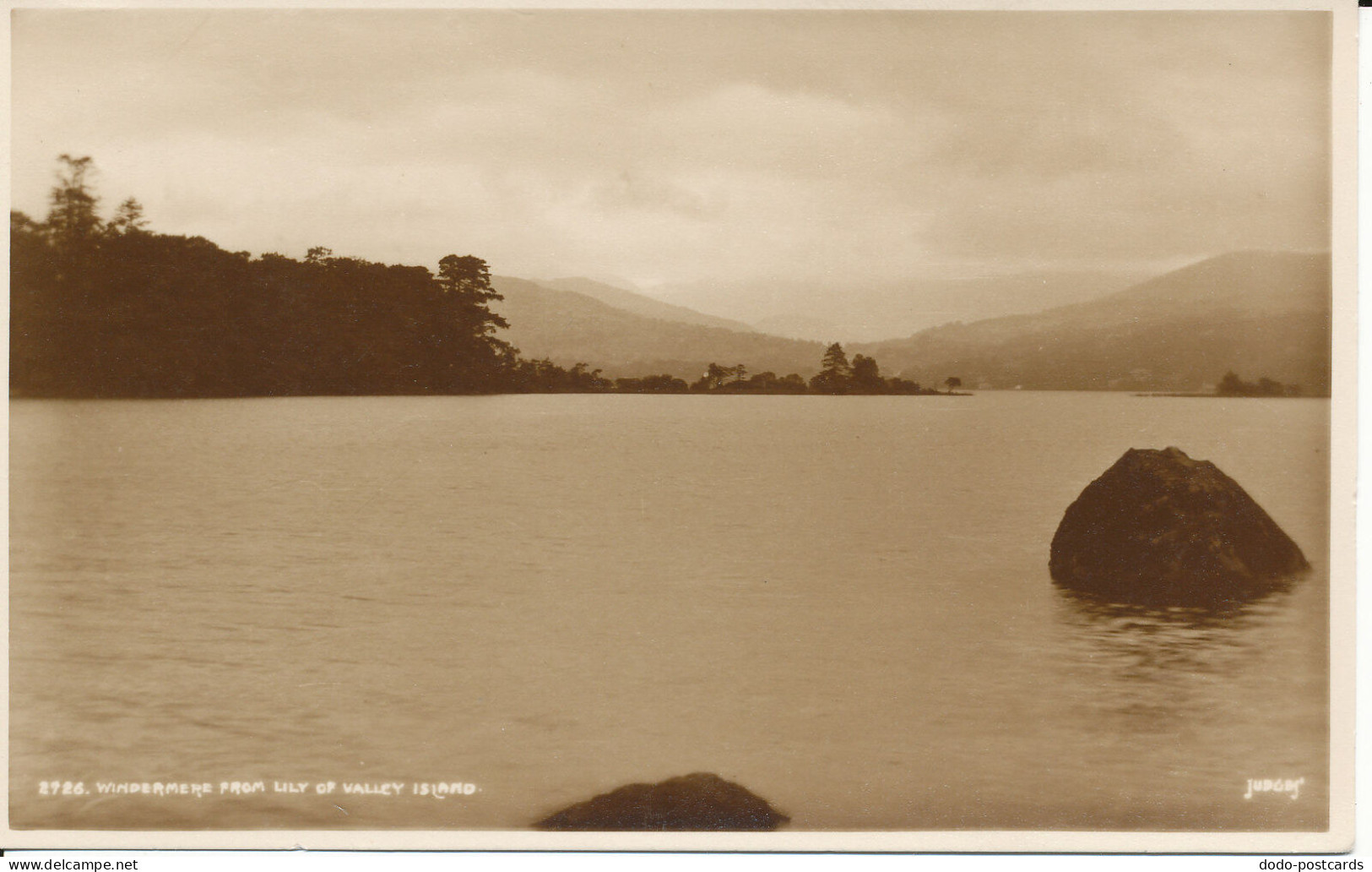 PC34812 Windermere From Lily Of Valley Island. Judges Ltd. No 2726. RP - Monde