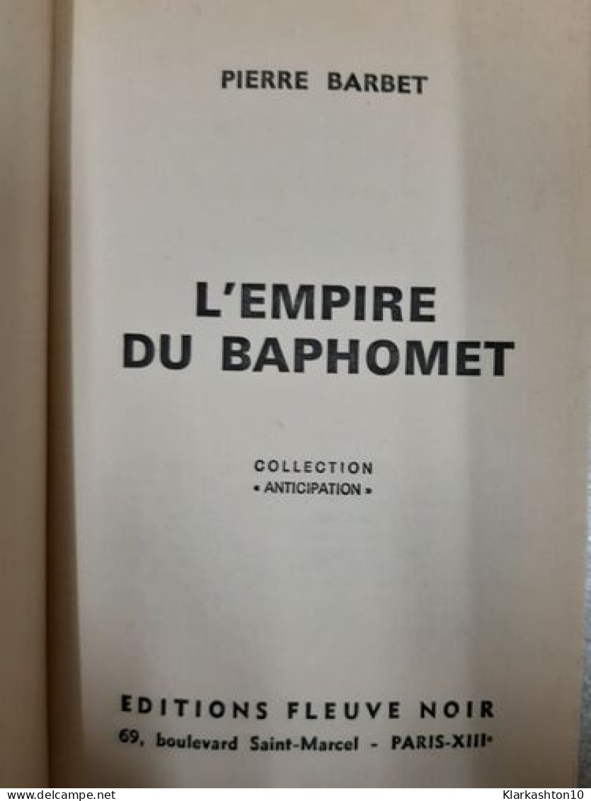 L'empire Du Baphomet - Autres & Non Classés
