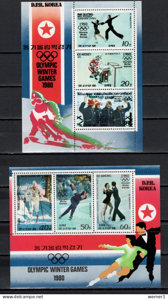 North Korea 1979 Olympic Games Lake Placid Set Of 2 Sheetlets MNH - Inverno1980: Lake Placid
