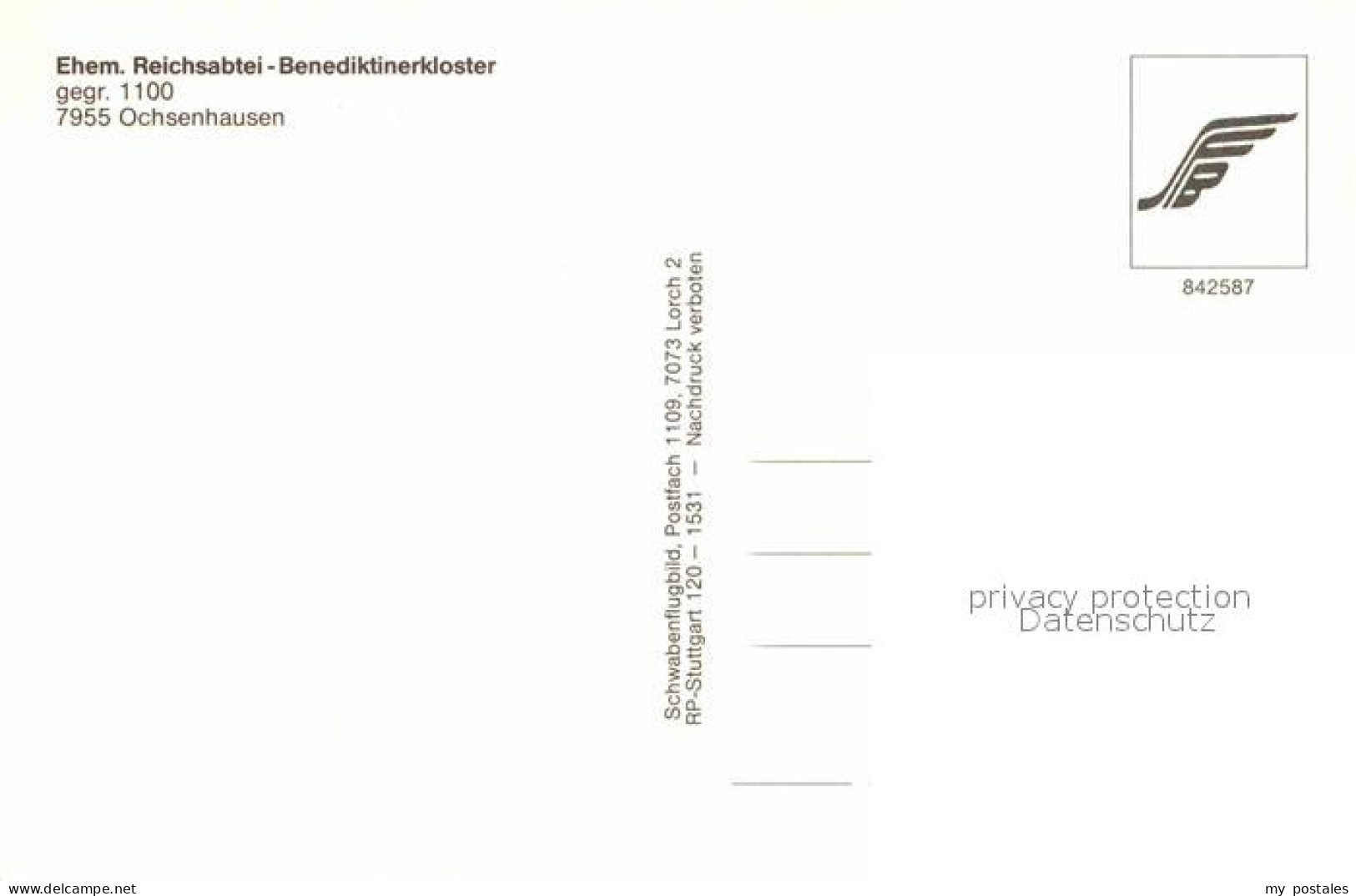 72877103 Ochsenhausen Ehemalige Reichsabtei Benediktinerkloster Fliegeraufnahme  - Sonstige & Ohne Zuordnung