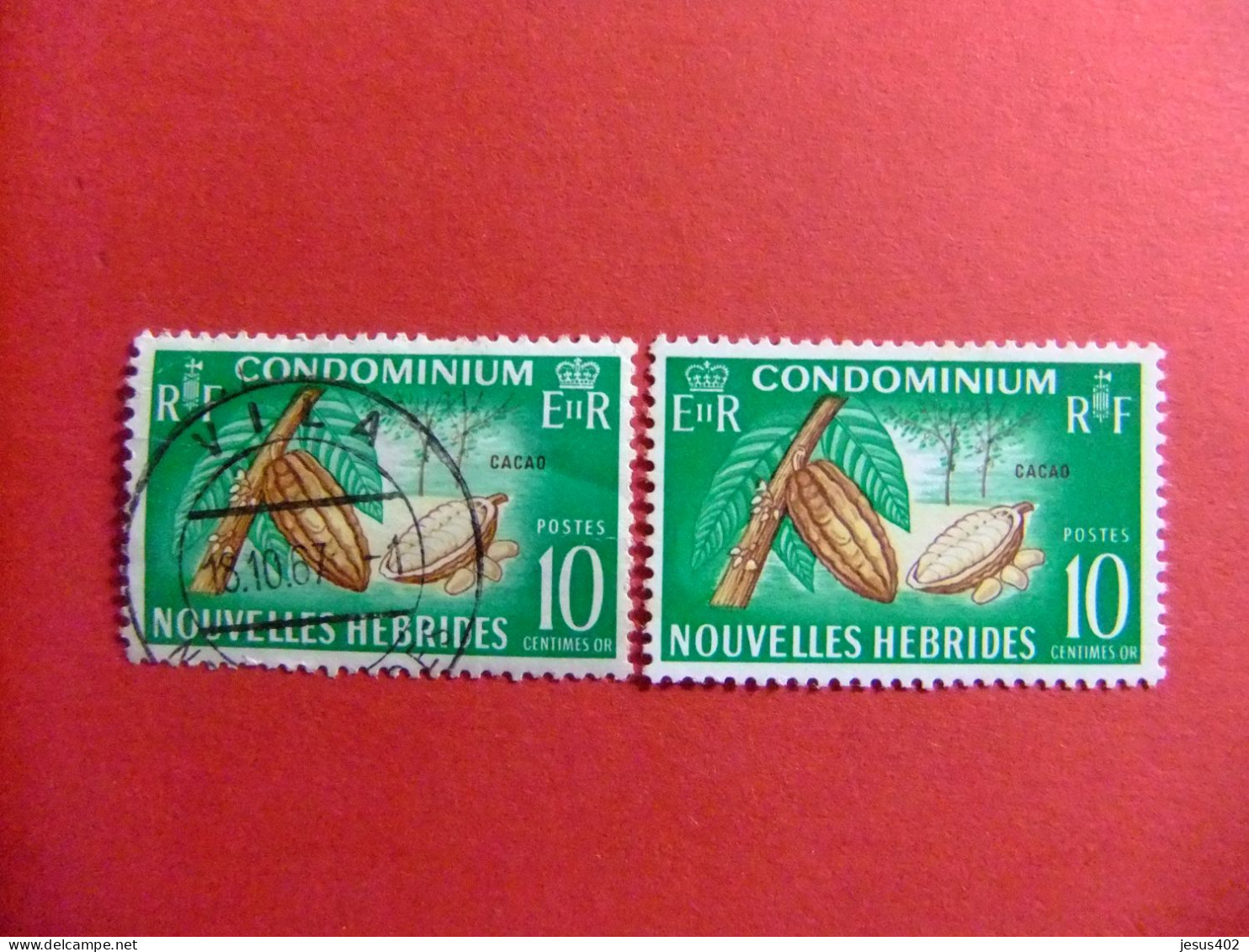 55 NOUVELLES HEBRIDES 1965 / COCOTERO / YVERT 215 FU /MNH - Gebraucht