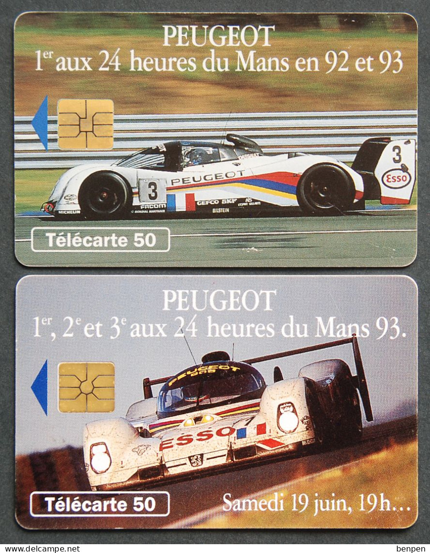 Télécartes PEUGEOT 24 Heures Du Mans 93 1993 Automobile Lion Voiture Course Endurance 50U France Telecom ESSO - Non Classificati