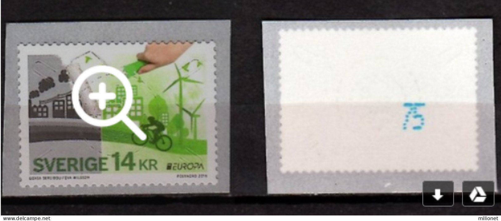 SALE!!! SUECIA SWEDEN SUÉDE SCHWEDEN 2016 EUROPA CEPT Think Green Stamp With CONTROL NUMBER MNH ** - 2016