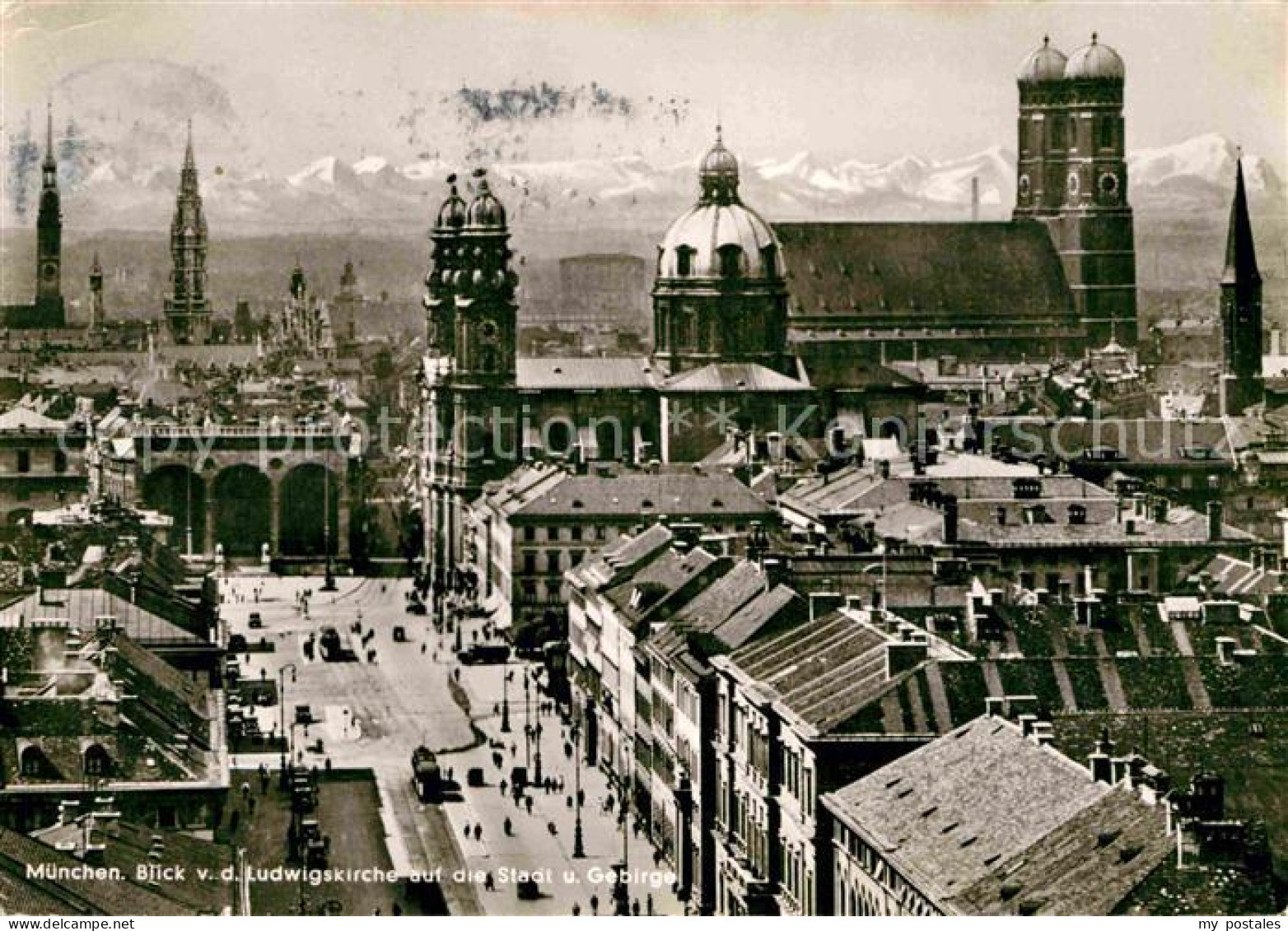 72875777 Muenchen Stadtbild Mit Ludwigskirche Frauenkirche Gebirge Muenchen - Muenchen