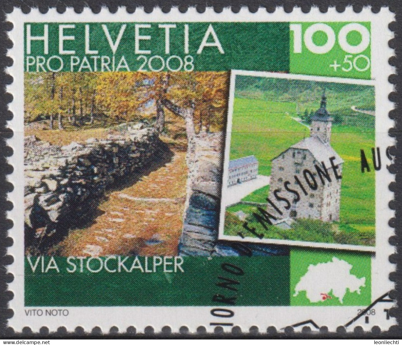 2008 Schweiz Pro Patria, Kulturwege Schweiz, Via Stockalper, ⵙ Zum:CH B303, Mi:CH 2064, Yt:CH 1988 - Used Stamps