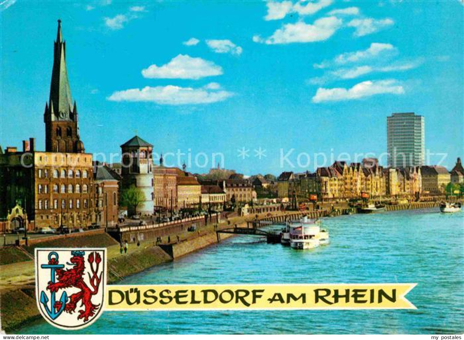 72875654 Duesseldorf Rheinufer Kirche Hochhaus Duesseldorf - Düsseldorf