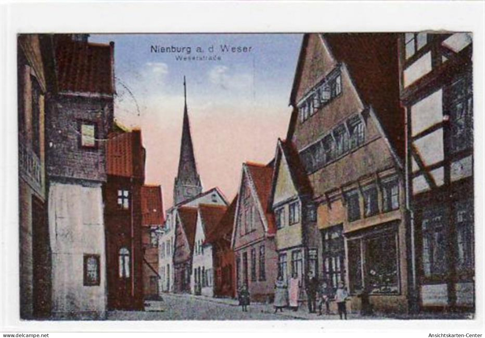 39078808 - Nienburg Mit Weserstrasse Gelaufen, 1929. Stempeldurchdruck Mit Einriss, Leicht Fleckig, Sonst Gut Erhalten - Autres & Non Classés