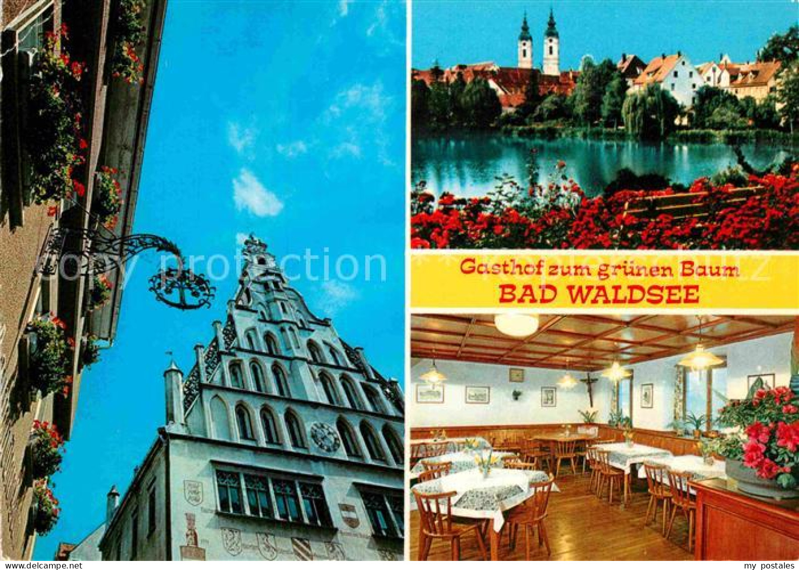 72875614 Bad Waldsee Gasthof Zum Gruenen Baum Restaurant Stadtsee Kirche Bad Wal - Bad Waldsee