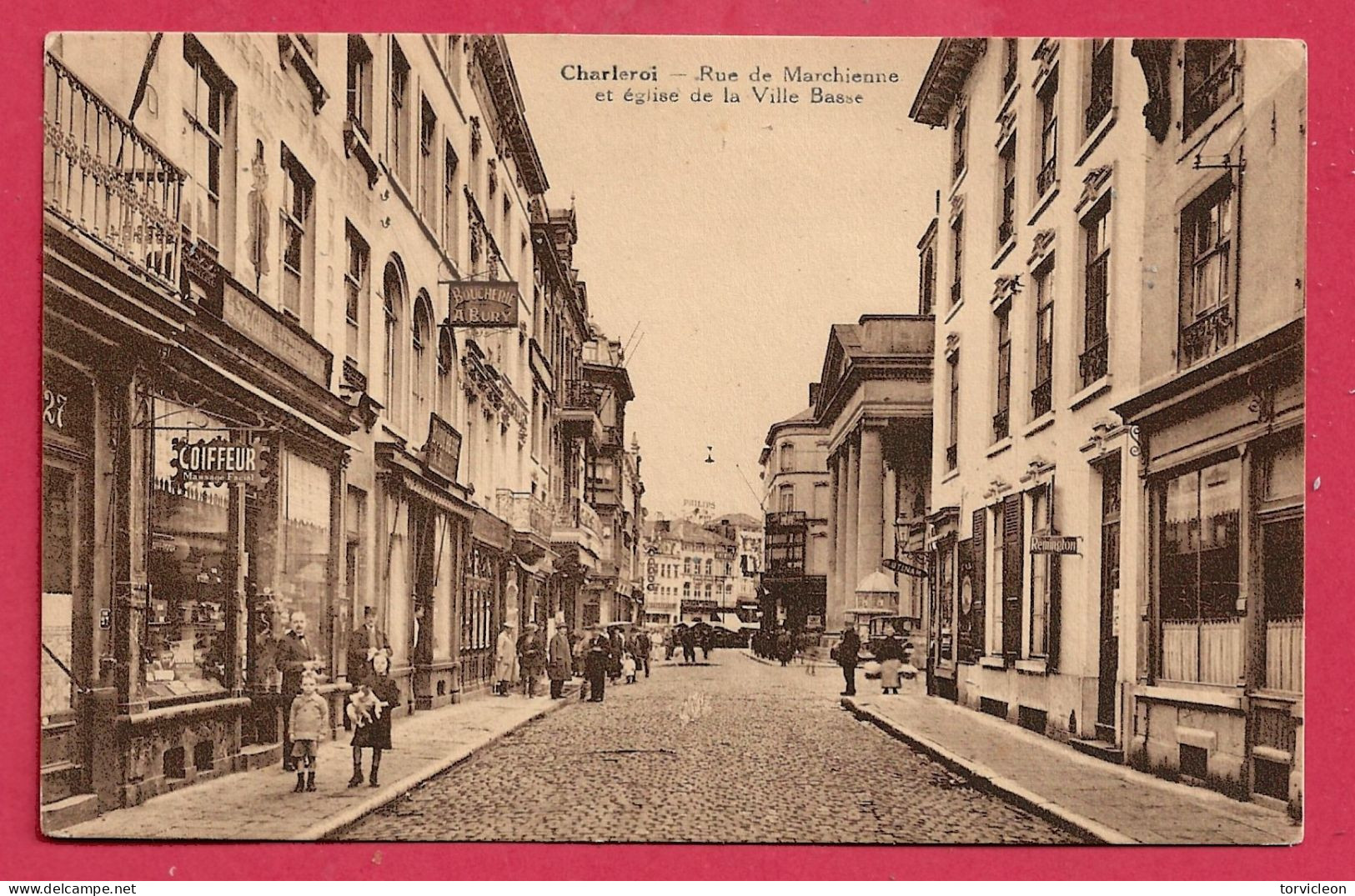 C.P. Charleroi   =   Rue  De MARCHIENNE  Et  Eglise  De La Ville Basse - Charleroi