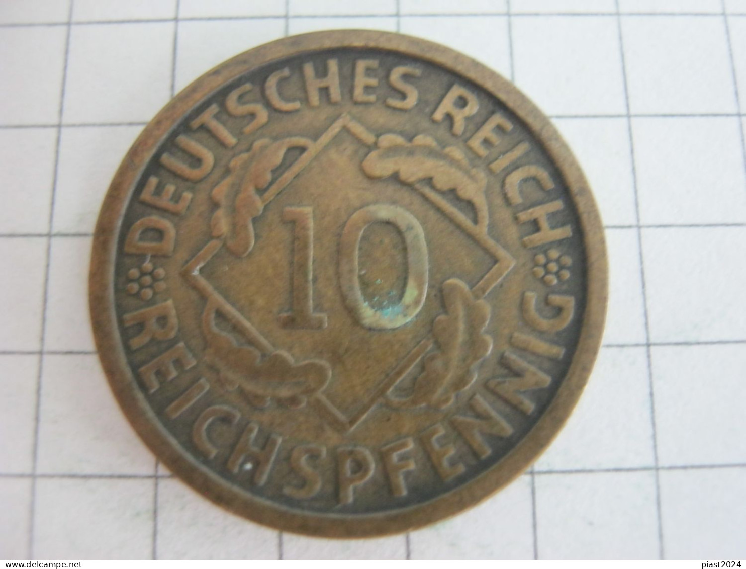 Germany 10 Reichspfennig 1924 J - 10 Rentenpfennig & 10 Reichspfennig