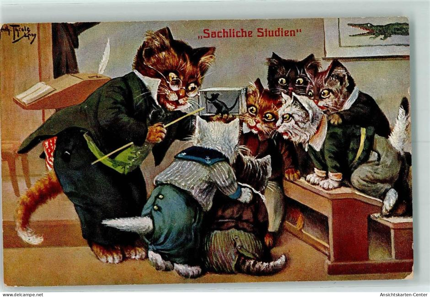 13148108 - Sachliche Studien Katzen Schule Tiere Vermenschlicht - Thiele, Arthur