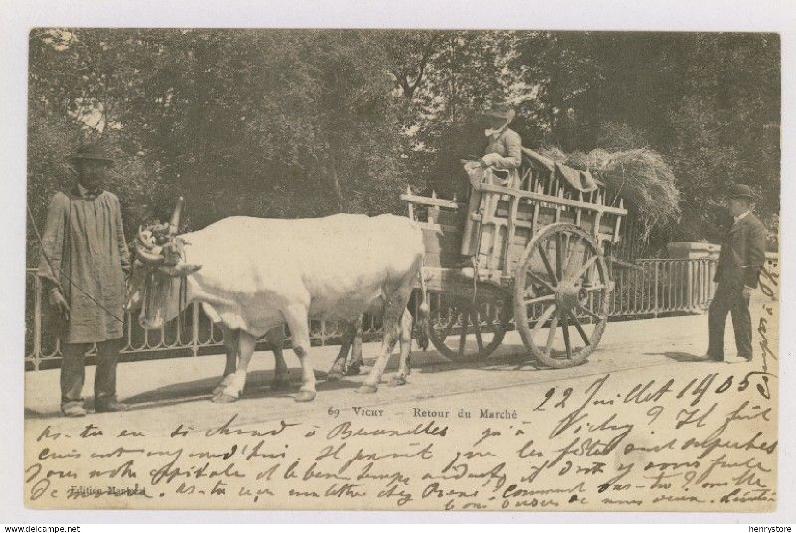 VICHY : Retour Du Marché, 1905 -  Attelage Bovin (z3741) - Vichy