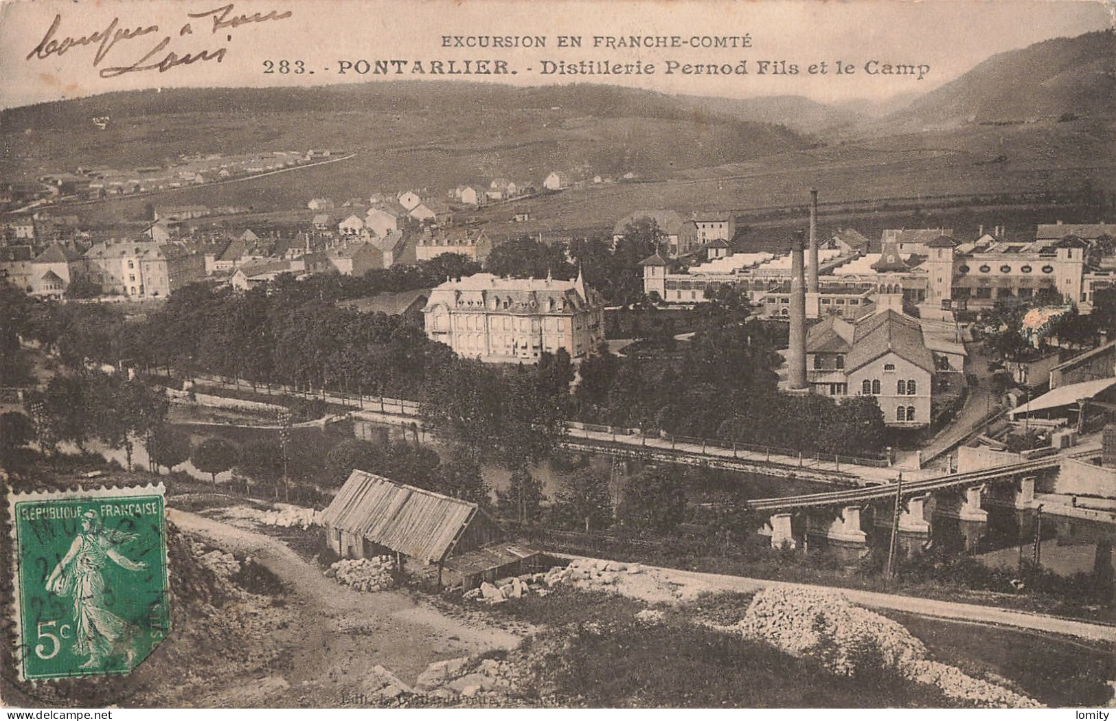 25 Pontarlier Distillerie Pernod Fils Et Le Camp CPA - Pontarlier