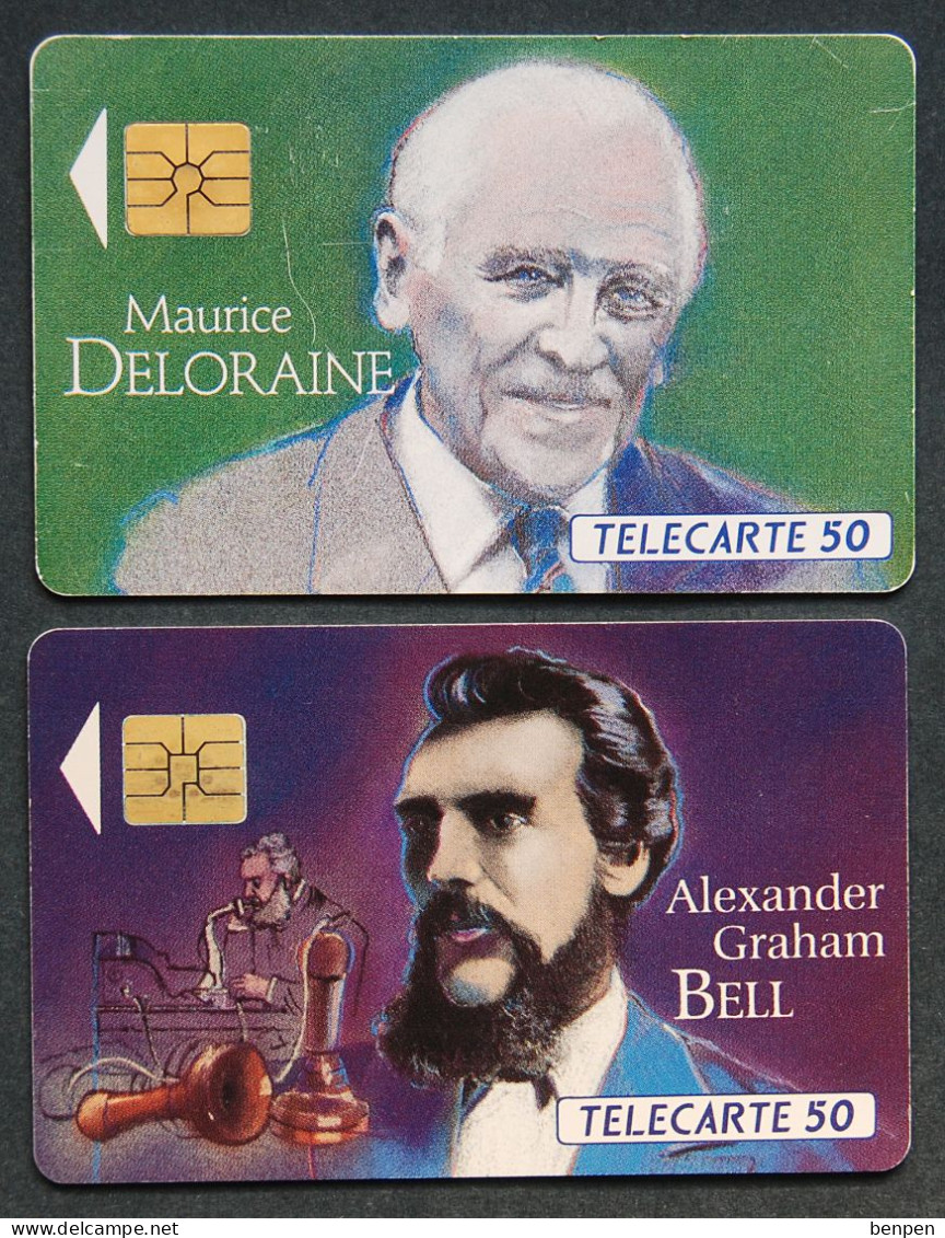 Télécartes Maurice DELORAINE A.Graham BELL 1993 Figures Télécommunications Téléphone Télégraphie 50U France Telecom - Unclassified