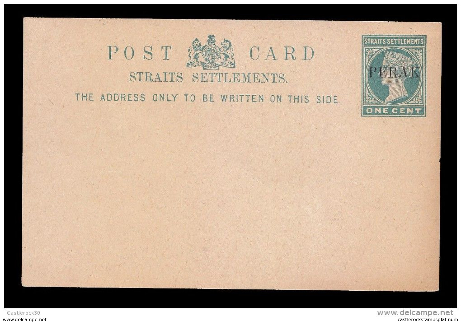 RE)1887 GREAT BRITAIN, PERAK SHAITS SETTEMENTS, POSTAL STATIONERY, XF - Other & Unclassified