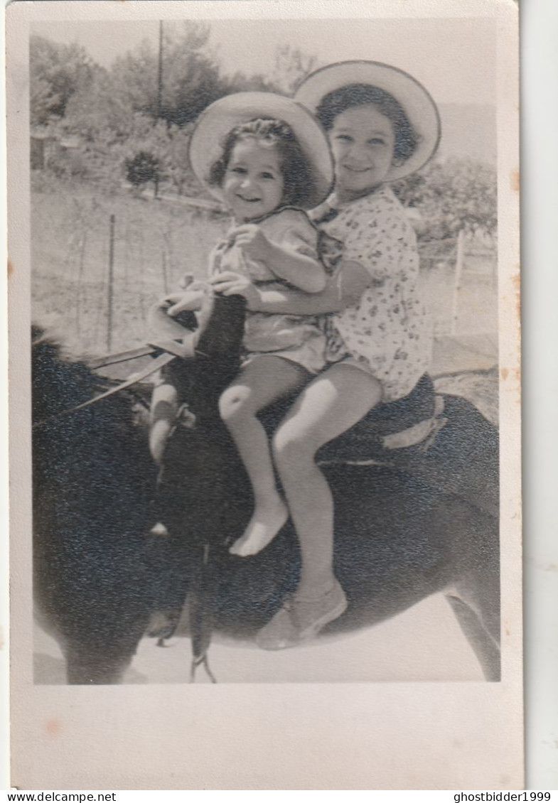 JEWISH JUDAICA CONSTANTINOPLE HALKI DONKEY FAMILY ARCHIVE SNAPSHOT  PHOTO ENFANT FILL  9X14 Cm. - Anonymous Persons