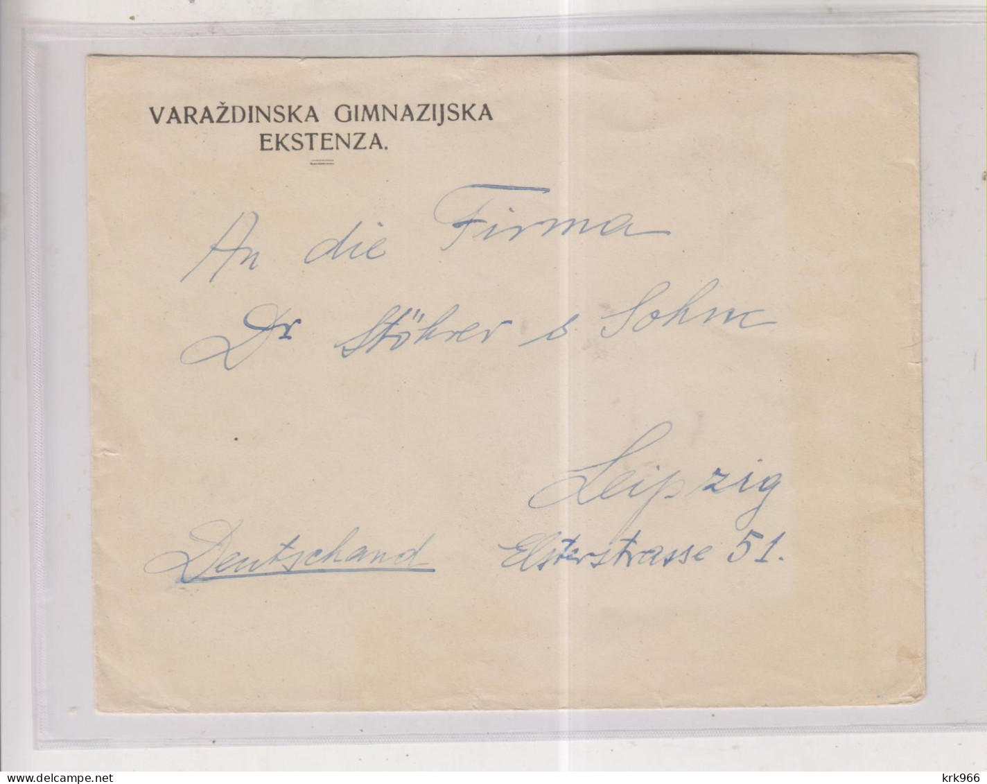 YUGOSLAVIA, VARAZDIN !922 Nice Cover To Germany VARAZDINSKA GIMNAZIJSKA EKSTENZA - Briefe U. Dokumente