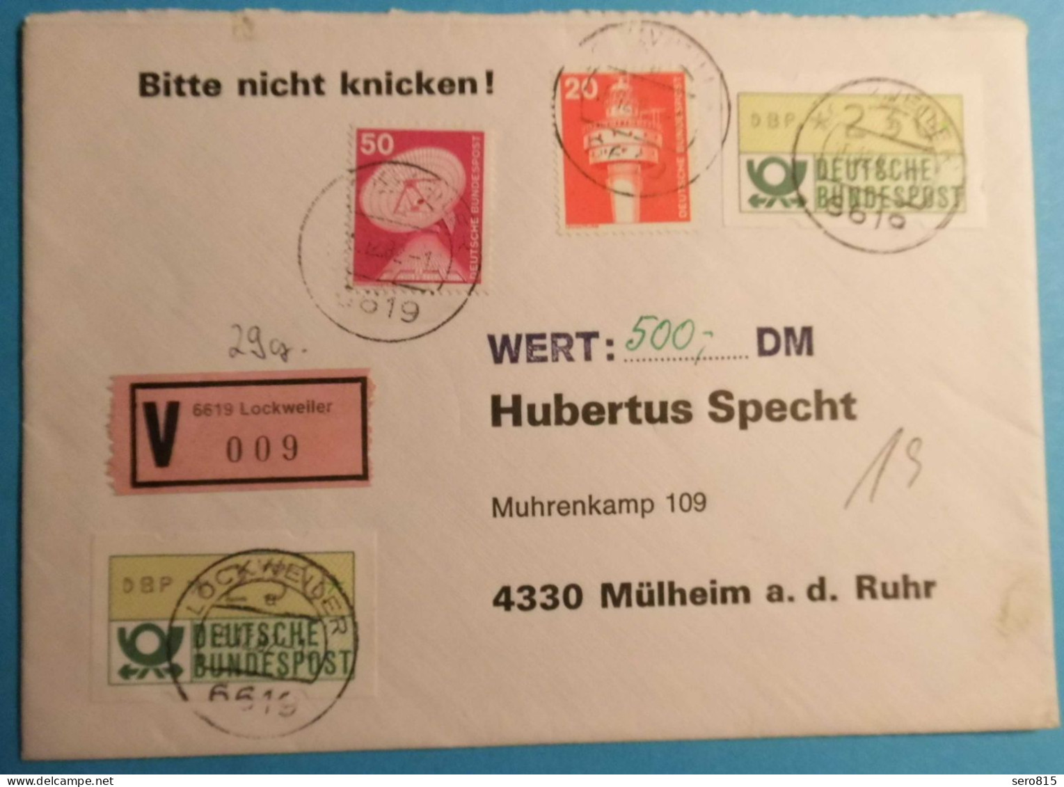 Bundesrepublik BRD 1982 Wertbrief Mif Automatenmarken   (87141 - Cartas & Documentos