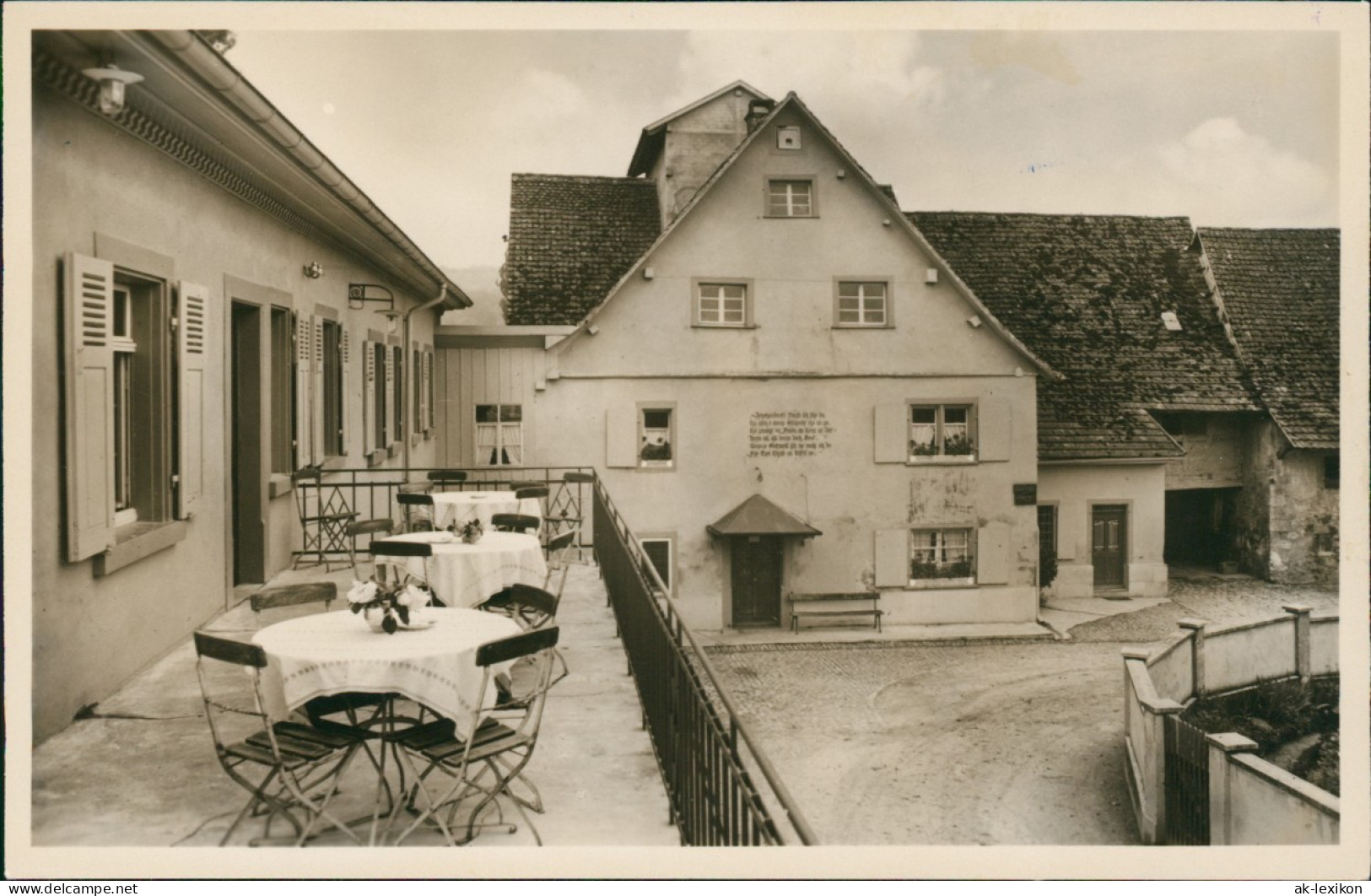 Binzen (Lk Lörrach) Weinstube Z. Mühle Rückseite Terrasse 1932 - Sonstige & Ohne Zuordnung