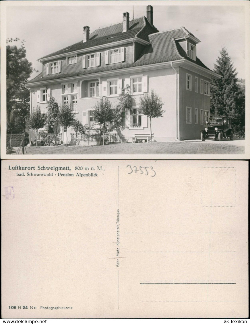 Ansichtskarte Schweigmatt Schwarzwald Pension Alpenblick 1930 - Other & Unclassified
