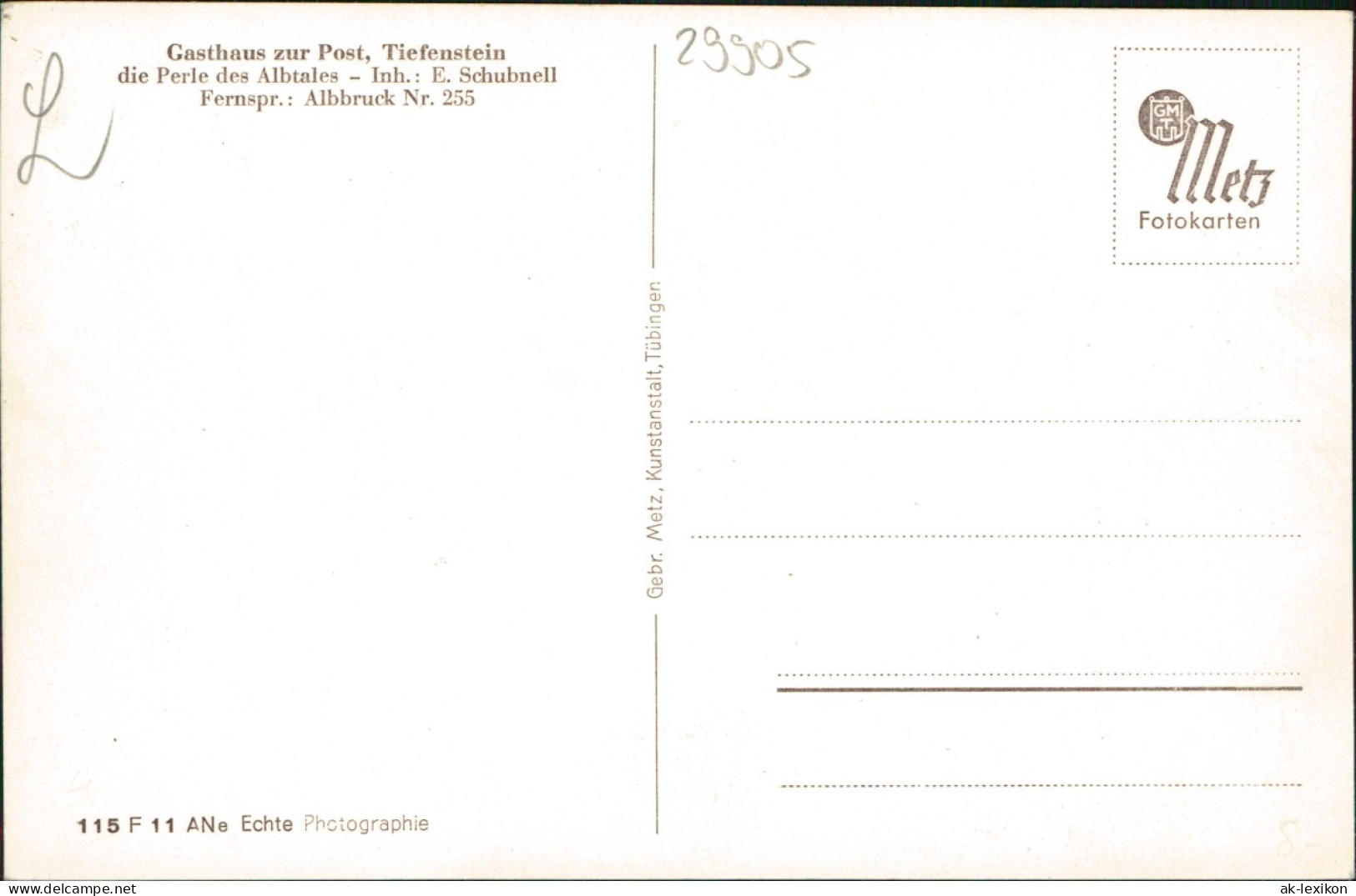 Ansichtskarte Tiefenstein (Görwihl) Gasthaus Zur Post, Albbruck 1932 - Other & Unclassified