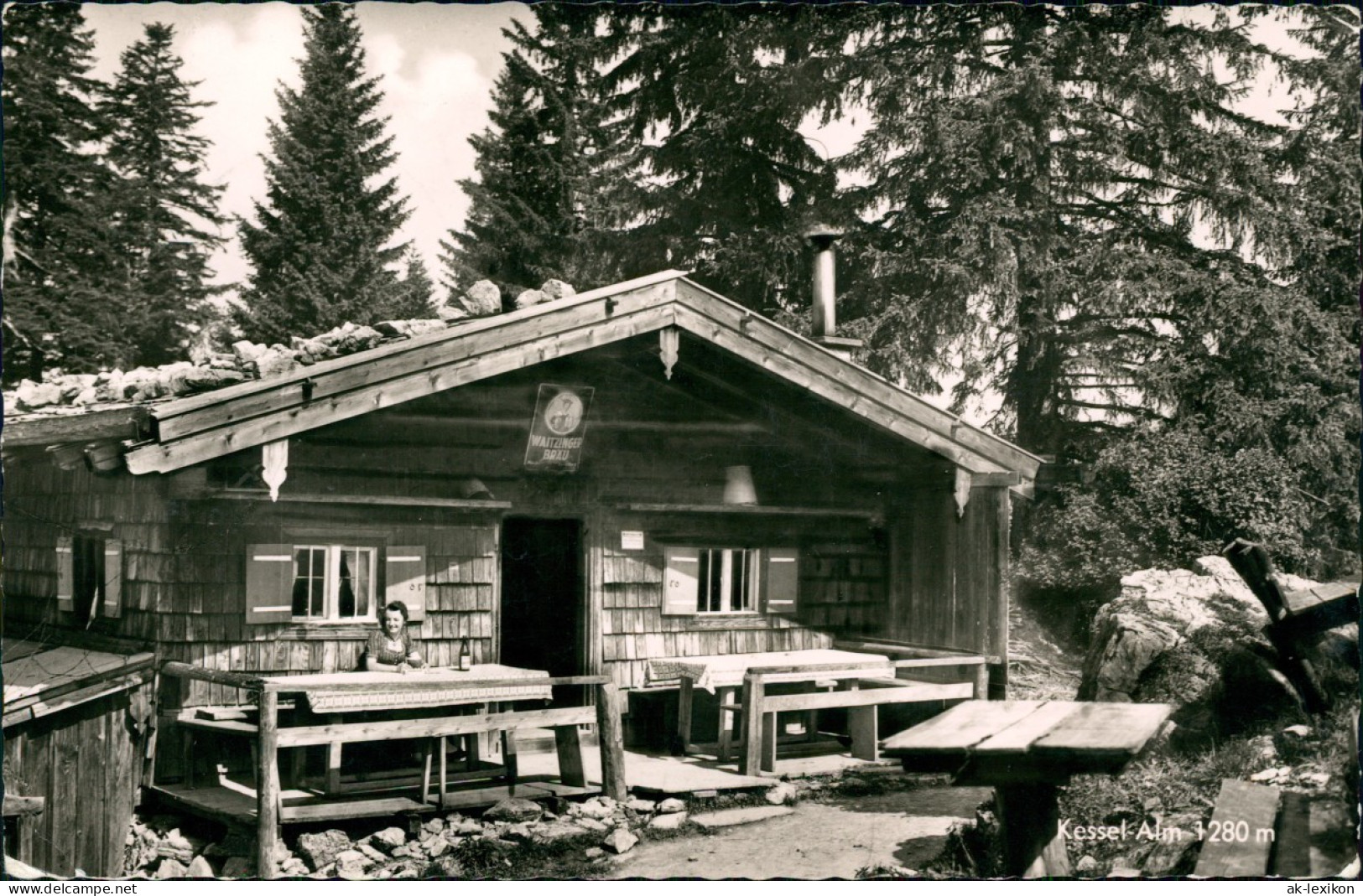 Ansichtskarte Fischbachau Kessel-Alm, Bergbaude 1958 - Other & Unclassified