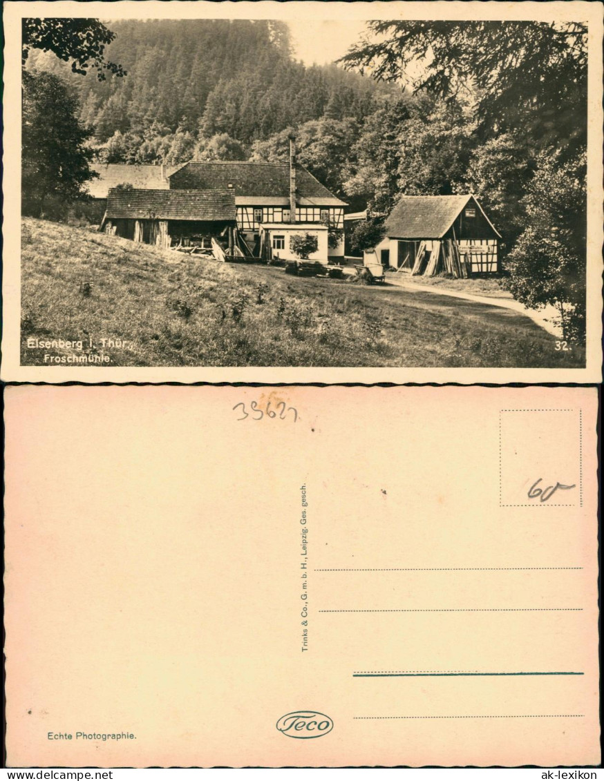 Ansichtskarte Eisenberg (Thüringen) Froschmühle - Fotokarte 1930 - Eisenberg