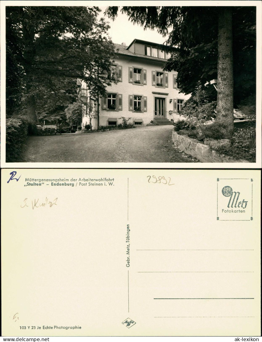 Endenburg-Steinen (Baden) Müttergenesungsheim Der Arbeiterwohlfahrt RS 1939 - Sonstige & Ohne Zuordnung