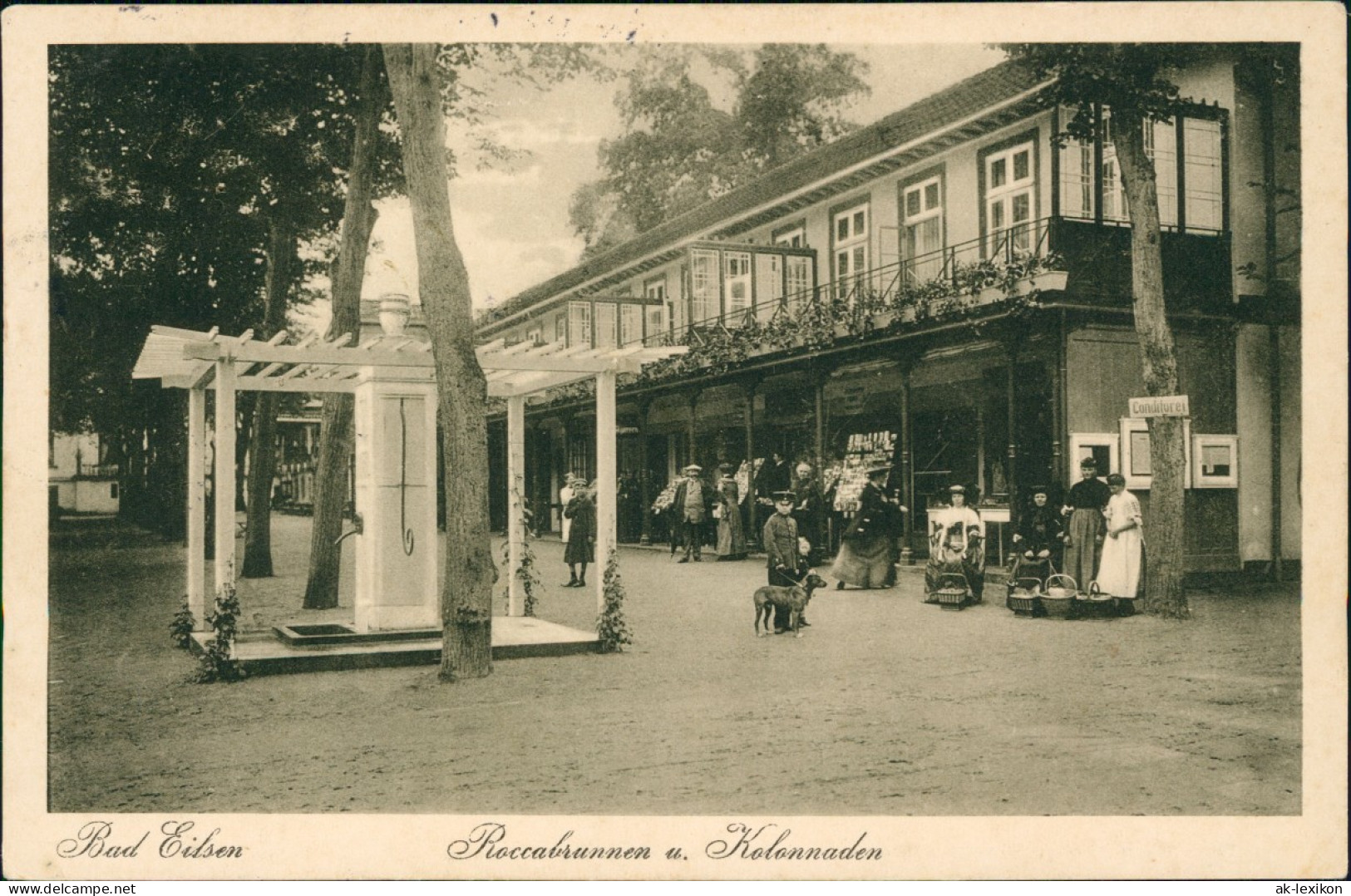 Ansichtskarte Bad Eilsen Roccabrunnen U. Kolonnaden. 1916  Gel. Bahnpoststempel - Andere & Zonder Classificatie