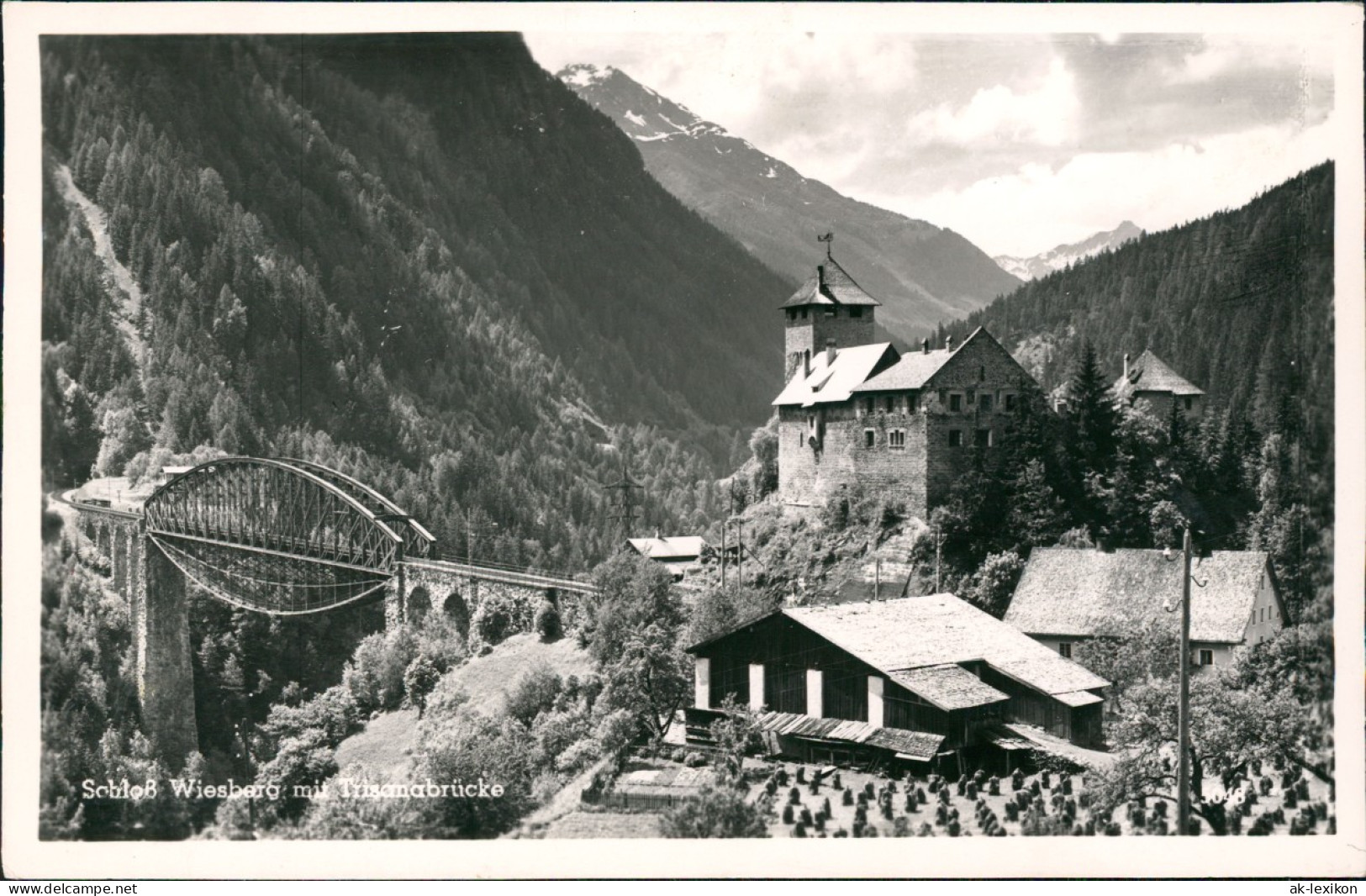 Ansichtskarte Tobadill Schloss Wiesberg - TrisanaBrücke 1962 - Autres & Non Classés