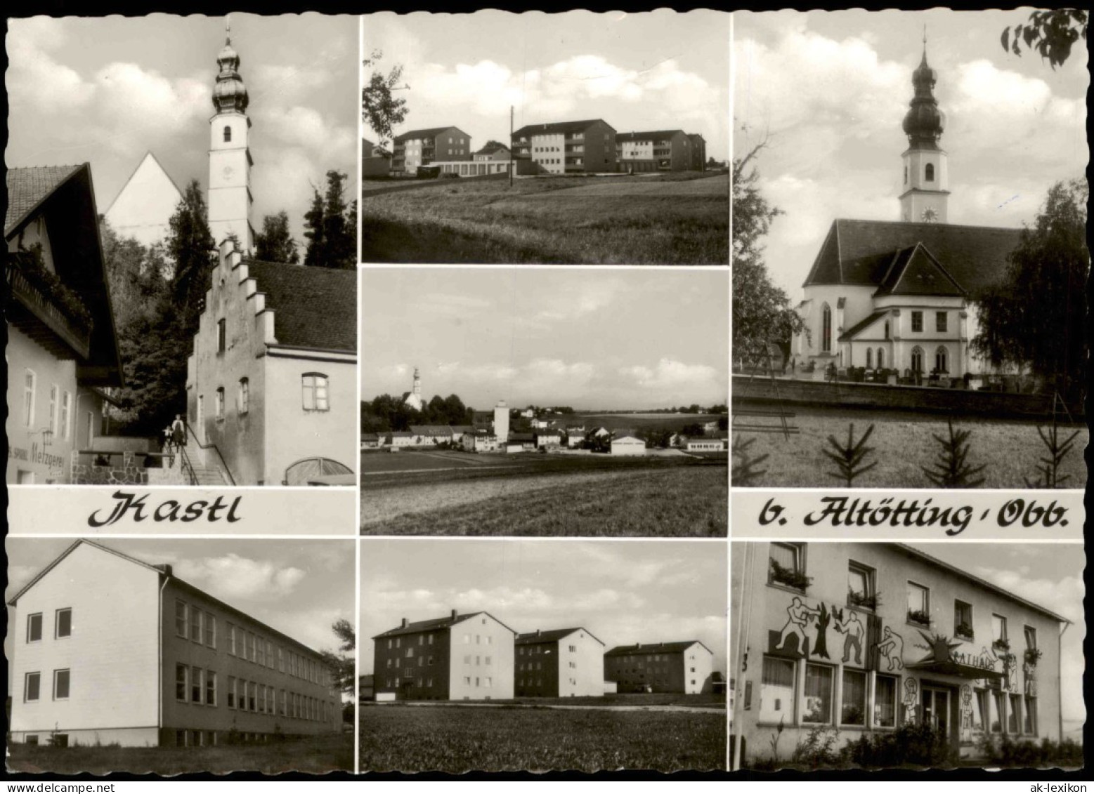 Ansichtskarte Kastl LK Altötting MB: Kirche, Neubauten, Schule 1977 - Other & Unclassified