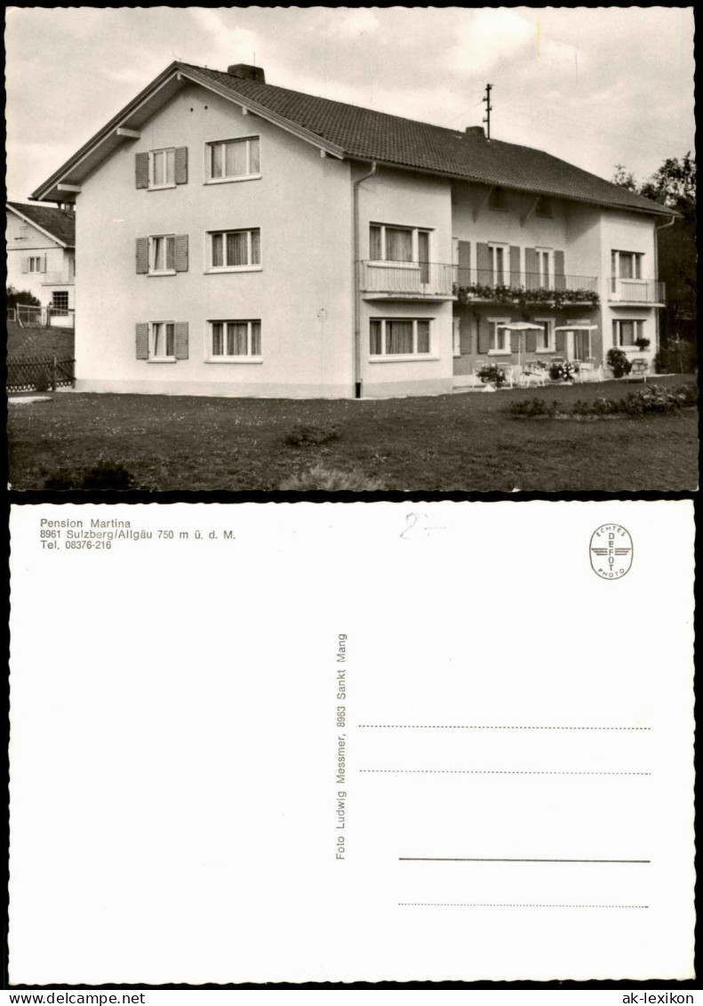 Ansichtskarte Sulzberg (Vorarlberg) Pension Martina - Foto Ansichtskarte 1962 - Other & Unclassified