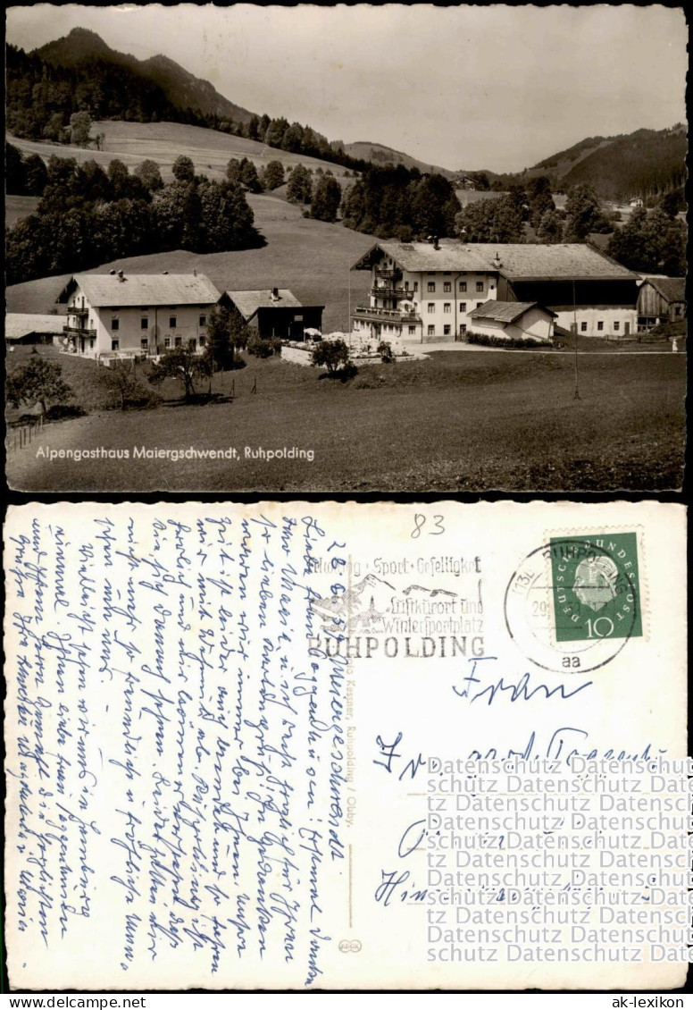 Ansichtskarte Ruhpolding Alpengasthaus Maiergschwendt 1958 - Ruhpolding